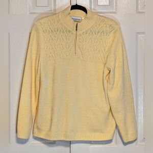 Alfred Dunner Yellow Soft Quarter Zip Sweater